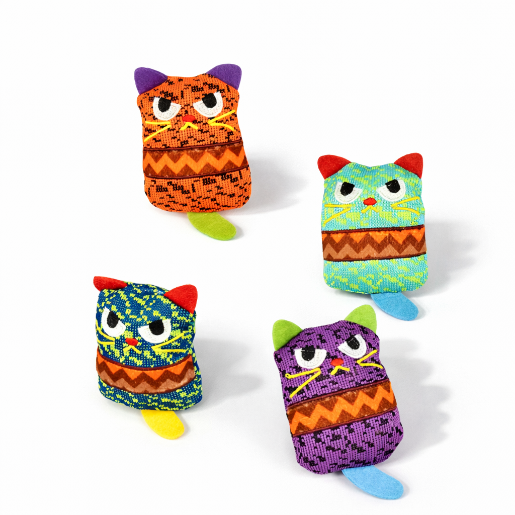 Set of 4 Interactive Cat Toys with Squeaker
