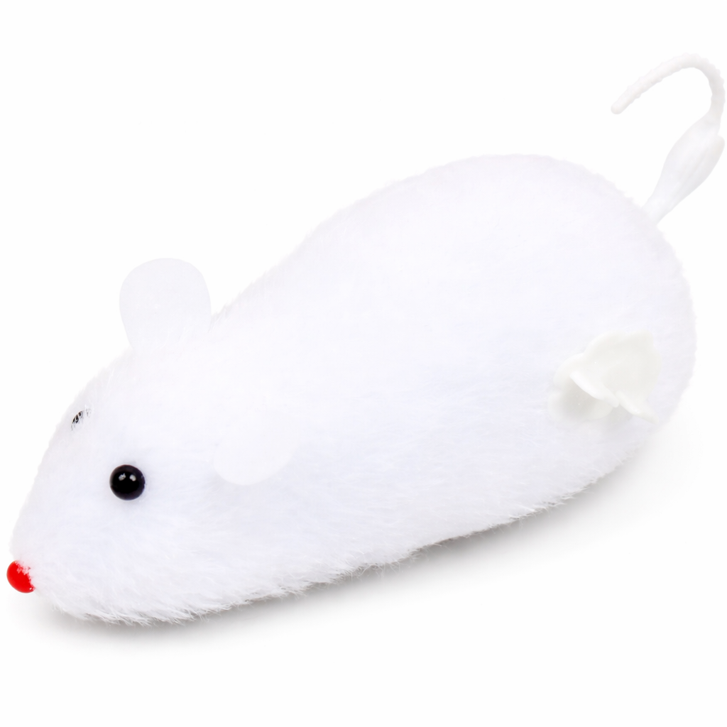 Set of 4 Spinning Plush Mice Cat Toys