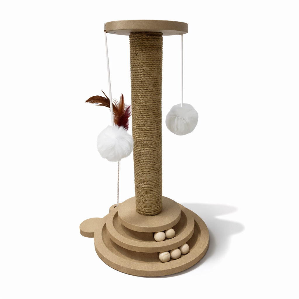 Cat Turntable Toy with Balls & Scratching Post