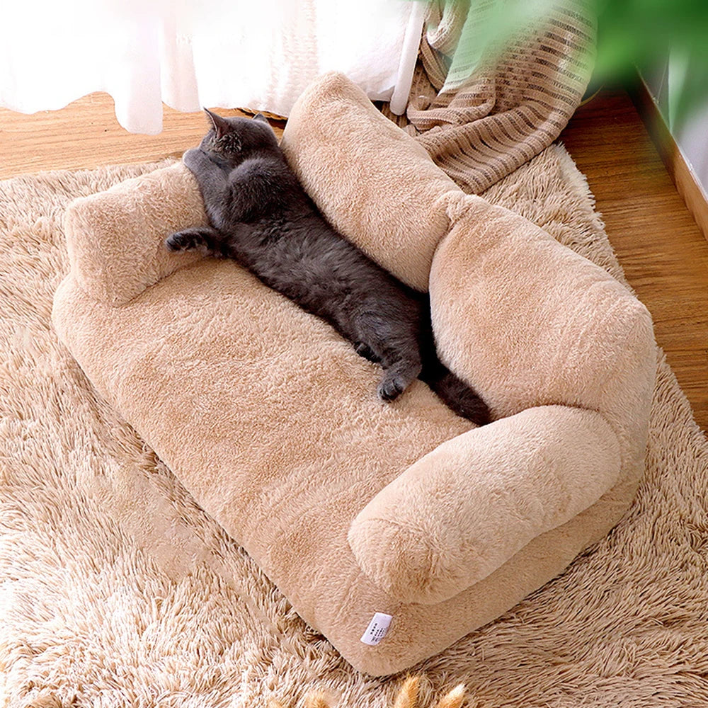 Soft Plush Cat Sofa Bed